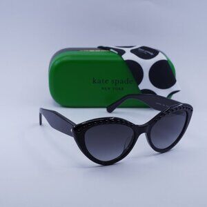 Kate Spade JUNI/G/S PEARL 0807 9O Cat Eye Sunglasses – Black/Grey